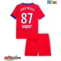 Camiseta Paris Saint-Germain Joao Neves #87 Tercera Equipación para niños 2025-26 manga corta (+ pantalones cortos)
